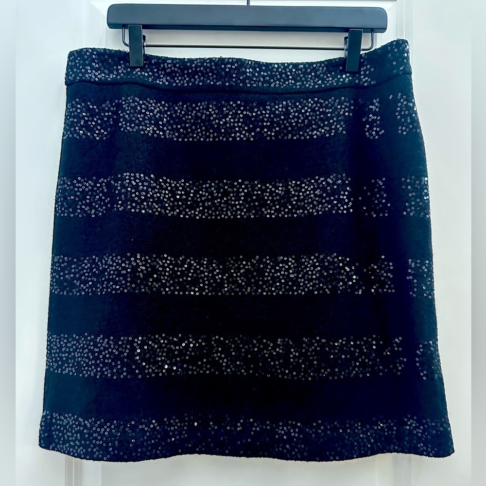 LOFT sequin striped mini skirt